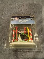 Lemax 2006 North Pole Ski Rack Candy cane Penguins Mom & Baby 037098 picture