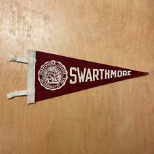 Vintage 1950s Swarthmore College 4x9 Felt Pennant Flag picture