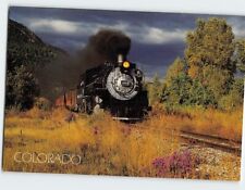 Postcard Make Way for the Train Smoke Billows into the Stormy Sky Colorado USA picture