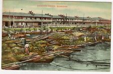 Shanghai China Soochow Creek Vintage Postcard Boats Building People picture