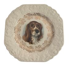 Vtg Lord Nelson Pottery Cocker Spaniel Dog Plate Handcrafted in England Embossed picture