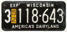 Wisconsin 1952 America's Dairyland License Plate 118-643 picture