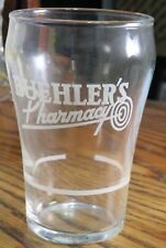 Buehler's Pharmacy soda fountain drink glasses Federal Glass 1960s Indiana? picture