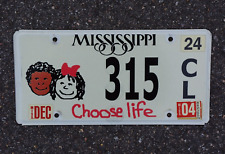 2004 MISSISSIPPI License Plate - CHOOSE LIFE - LOW # 315 picture