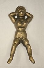 Solid Brass Antique Naughty Nellie Nasty Nellie Cast Brass Boot Jack picture