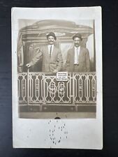Vtg Postcard RPPC 1904-1908 Studio Prop Train Katy Flyer Dallas Two Men UPM picture