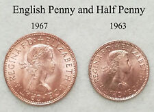 English Penny + Half Penny Coins - Great Britain picture