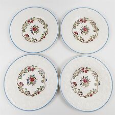 4 Wedgwood Patrician Argyle Floral Bread & Butter Plates England - 6 1/2
