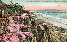 Vintage Postcard 1910's Concrete Pier from the Palisades Santa Monica California picture