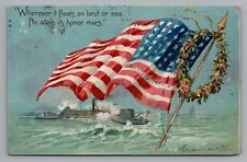 Patriotic American Flag Philadelphia PA 1907 Cancel Tuck & Sons 
