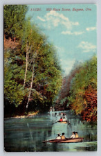 c1910 Boats People Mill Race Scene Eugene Oregon P465A picture