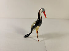 stork miniature figurine art hand blown picture