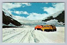 Athabasca-Alberta, Snowmobiles approach the Neve', Vintage Postcard picture