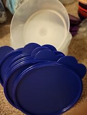 TUPPERWARE 3c.CEREAL/CLEAR Base STORAGE BOWLS - Set Of 5-w 5 Butterfly Lids  picture