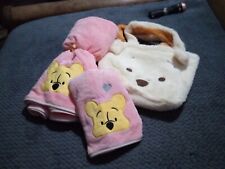 WINNIE THE POOH Lot BUNDLE TOWELS~ REVERSIBLE PLUSH BAG GIFT SET BABY SHOWER  picture