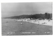 Postcard The Beach Pentwater Mich MI Michigan RPPC picture