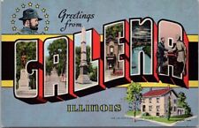 GALENA, Illinois Large Letter Postcard 