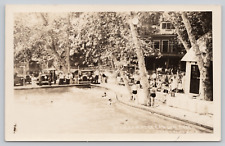Sierra Madre Canyon Pool, CA c1950 RPPC, Aqua Fair Classic Cars Oak Inn Swimming picture