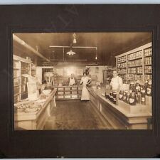 1900s Chicago Goldstein Bros Bakery Grocery Store Interior Cabinet Card Photo 3B picture