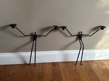 Vintage MCM Candlestick Holders Set Of 2 Pair Man Brutalist Iron Metal Wire Wall picture