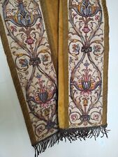 Antique french & Italian velvet silk metallic embroided textile panel 557 picture