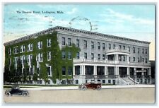 1931 Exterior Stearns Hotel Building Classic Cars Ludington Michigan MI Postcard picture