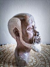 Authentic South African Hand Carved African Man Bust Stone Sculpture Statue picture