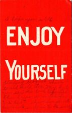 vintage postcard- ENJOY YOURSELF comical sayings pc posted 1908 picture