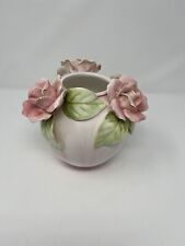 Vtg SEYMOUR MANN,  ROMANCE pink rose bowl, hand painted, 1992 vase rare HTF EUC picture