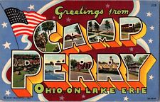 c. 1950 Vintage Postcard Army Greetings From Camp Perry Ohio on Lake Erie picture