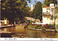 San Antonio River The Venice Of Texas Bridge & Boat San Antonio, Texas  Postcard picture