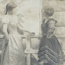 French Ballerina Dancers 1890s Victorian Portrait Photo France Stereoview C403 picture