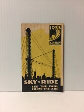 Vintage 1933 Chicago Exposition World's Fair Sky Ride Brochure Pamphlet picture