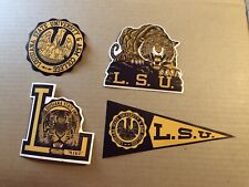 Vintage LSU Louisiana State Univ Paper Pennant Decal Gummed Back Set Of 4 picture