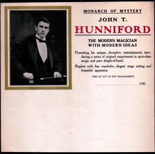 c1902 Vaudeville - Hunniford - John T - Modern Magician - Rare Letter Head Bill picture