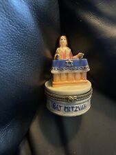 Bat Mitzvah Figurine at podium with torah & siddur- Hinged trinket box  picture