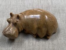 Hippopotamus 🦛 Hand Carved Soapstone From a Safari Taken In Africa🦛4 Inch picture