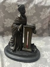 Antique Bronze Lady Reaumur Desk Thermometer picture