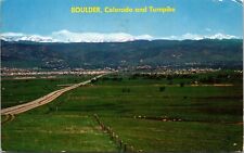 Denver Boulder Turnpike Colorado Scenic Landscape Chrome Cancel WOB Postcard picture