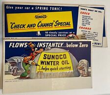 2 Sunoco NOS Disney GOOFY Ink Blotters 1939 Winter & Spring Oil Vintage picture