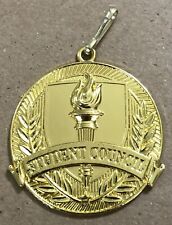 Vintage Student Council Medal Gold Tone Metal  EUC picture