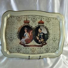 Vintage Queen Elizabeth Silver Jubilee 1952 1977 Metal Serving Tray Made England picture