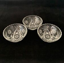 Set of 3 vintage 1960's Clear Anchor Hocking Glass EAPC Star of David  Bowls picture