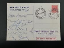 1000 Mille Miglia 1955 Rare Postcard Signed Mercedes Benz Team Moss Fangio Kling picture