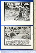 Orig. antique Iver Johnson Fitchburg, MA revolvers and shot guns part page ads picture