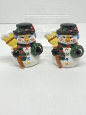 Vintage 1997 Tay Snowman Salt Pepper Christmas Holiday China  picture