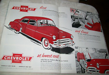 1950 Chevy Styleline centerfold car ad in complete Sept 1950 Friends Magazine picture