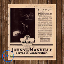 1919 Asbestos Johns Manville Coal Antique Print Ad/Poster picture