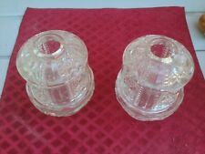 Identical Pair 2 Piece Leaded Crystal Candle Luminaries picture