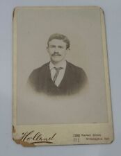 Antique Cabinet Card Photo 1880s Victorian In Hard Case Gentlemen Portrait picture